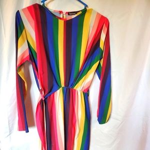 Boohoo Rainbow maxi dress